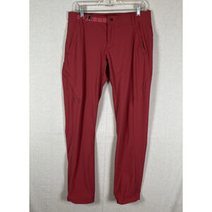 Black Diamond Pants Womens Size M Red Alpine Belted Outdoor Hiking *Tiny Stains